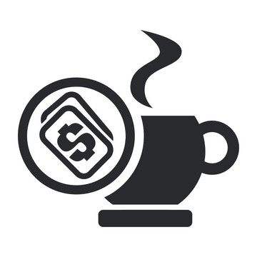 說明單孤立咖啡價(jià)格圖標(biāo)