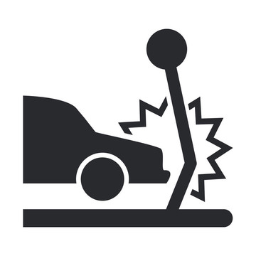 說(shuō)明單個(gè)孤立的汽車(chē)碰撞圖標(biāo)