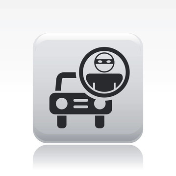 說明單孤立小偷汽車圖標(biāo)