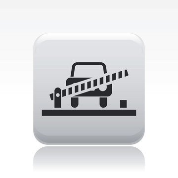 說(shuō)明單孤立汽車(chē)屏障圖標(biāo)