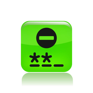 說明單孤立密碼圖標(biāo)
