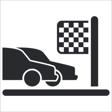說明單個孤立賽車到達圖標