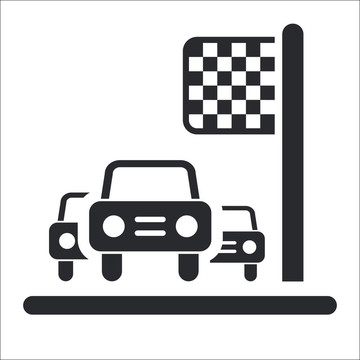 說明單個孤立賽車到達圖標