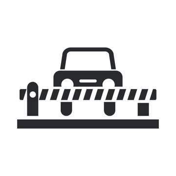 說明單孤立汽車屏障圖標(biāo)
