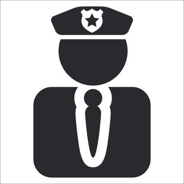 插圖單一孤立警察圖標(biāo)