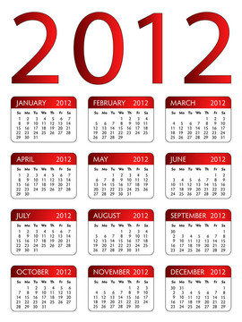 日歷2012紅