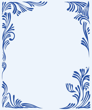 藍(lán)色背景冬飾；插畫