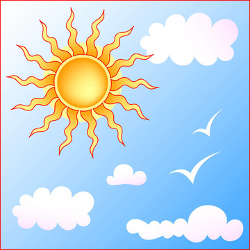 太陽和云