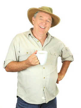 帶咖啡杯的人