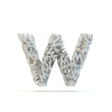 白色小寫字母W。