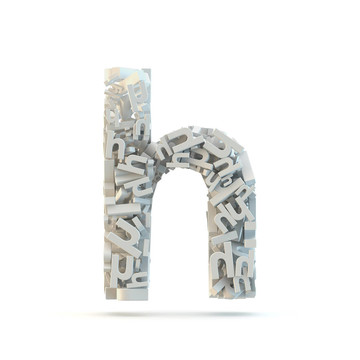 白色小寫字母H。