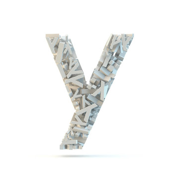 白色小寫字母Y。