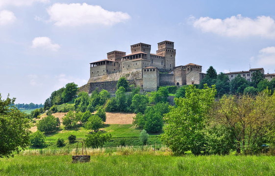 城堡Torrechiara。Emilia Romagna。意大利.
