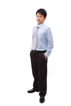 充滿自信的微笑的商人
