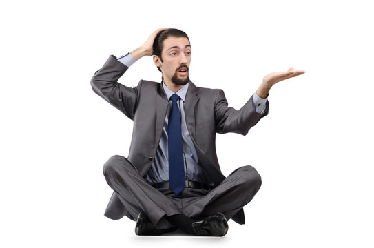 商人在白色背景下孤立