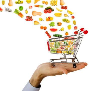 食品飛出購物車