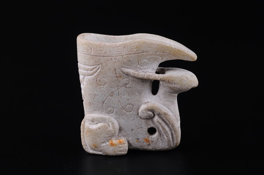 漢代玉器 漢代羊角玉杯