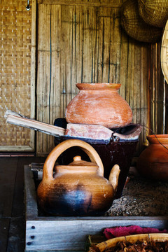 陶器古代家庭。作為一種泰國(guó)人的生活