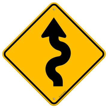 蜿蜒的道路標志