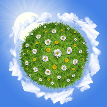自然綠色草地太陽光