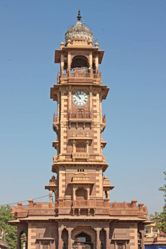 Jodhpur的鐘塔；拉賈斯坦