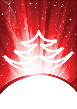 摘要背景與紅色圣誕樹(shù)