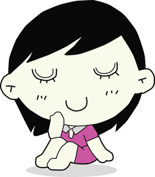 可愛的卡通女孩