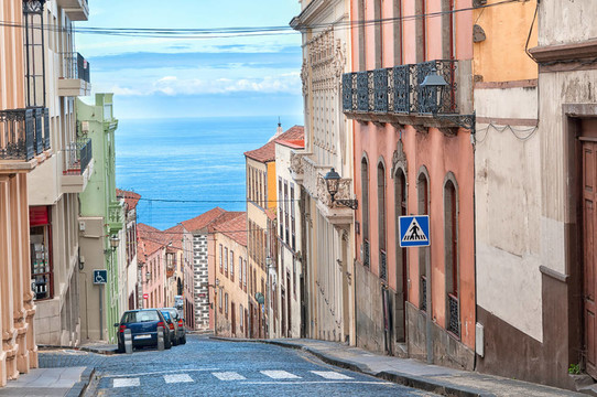 城市海景；La Orotava；加那利群島