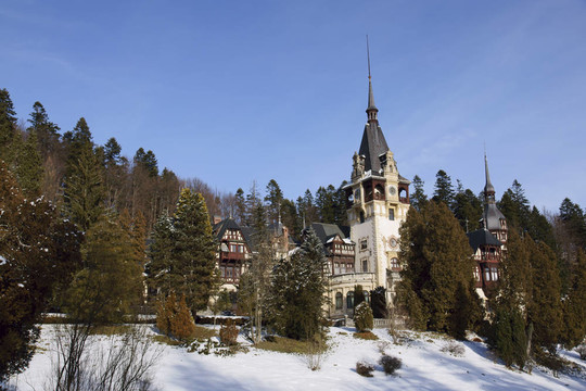 在喀爾巴阡山位于Peles Castle；錫納亞；羅馬尼亞