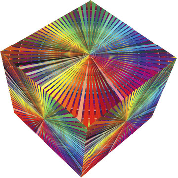彩虹顏色3D立方體