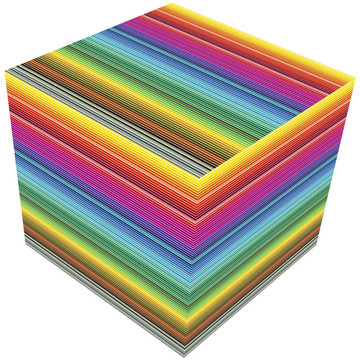 彩虹顏色3D立方體