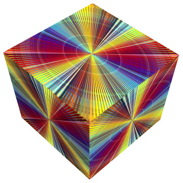 彩虹顏色3D立方體