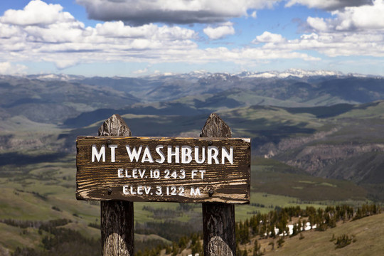 Mt. Washburn；黃石公園
