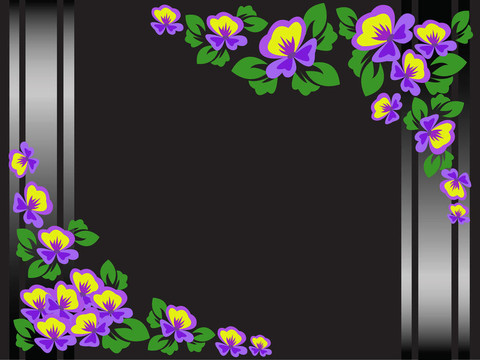 黑色的花框
