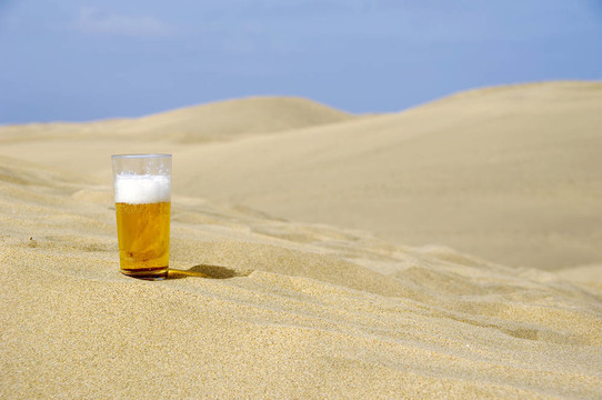 沙漠中的新鮮啤酒