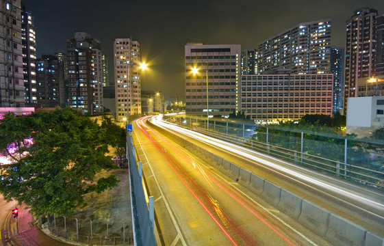 橋梁與城市夜景