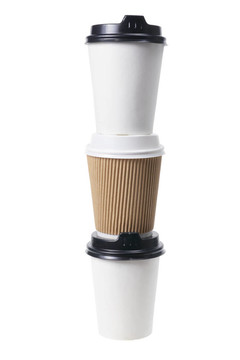 堆棧的外賣咖啡杯
