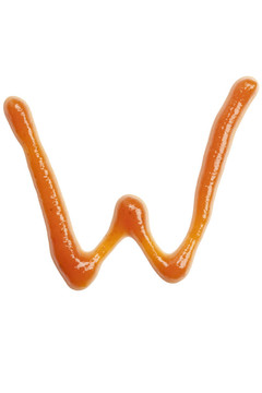 番茄醬的ABC。字母W