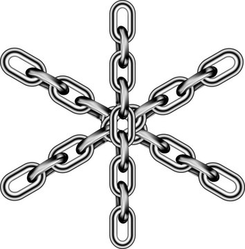 白底孤立鐵鏈