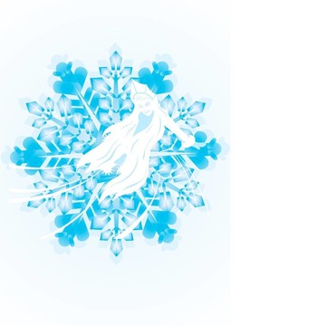 雪花上的雪少女