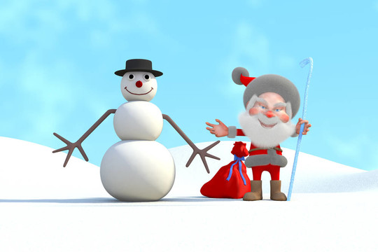 圣誕老人和雪人