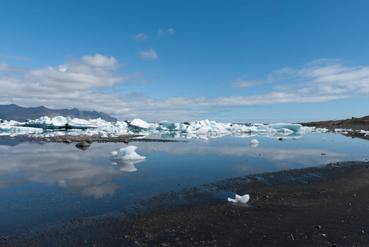 在冰島jokulsarlon湖
