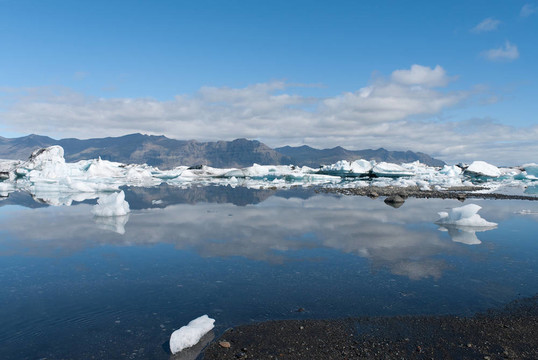 在冰島jokulsarlon湖