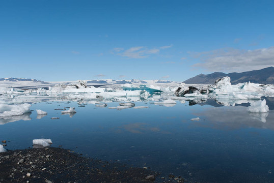 在冰島jokulsarlon湖