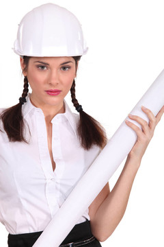 一個可愛的女建筑師。