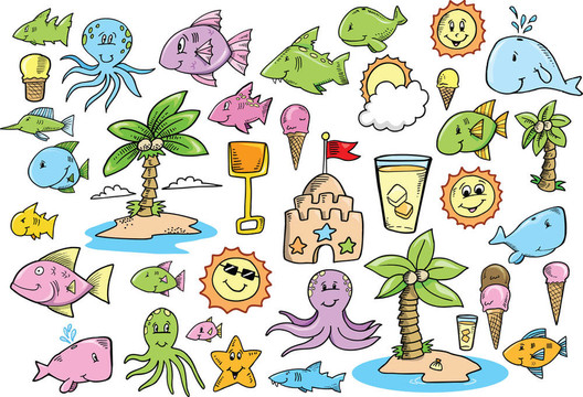 海洋海灘夏季集
