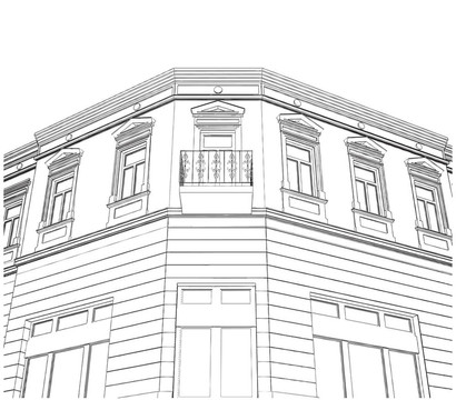 建筑角折衷屋