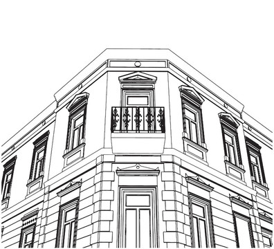 建筑角折衷屋