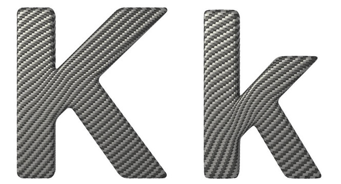 碳纖維字體K小寫(xiě)和大寫(xiě)字母