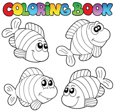 帶條紋魚的著色書